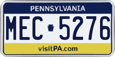 PA license plate MEC5276