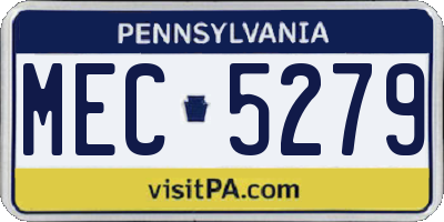 PA license plate MEC5279