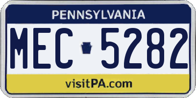 PA license plate MEC5282