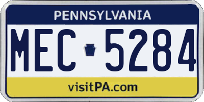 PA license plate MEC5284