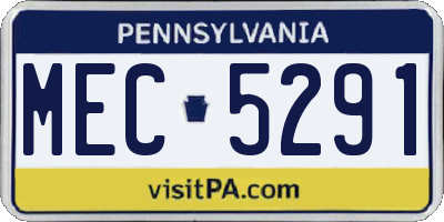 PA license plate MEC5291