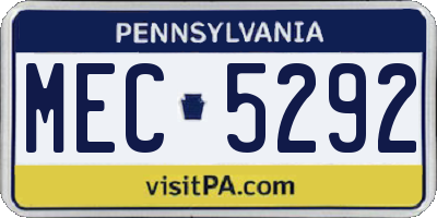 PA license plate MEC5292