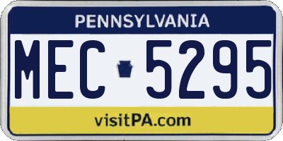 PA license plate MEC5295