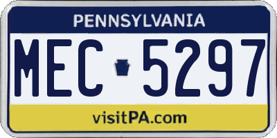 PA license plate MEC5297