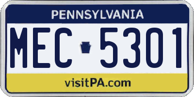 PA license plate MEC5301