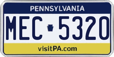 PA license plate MEC5320