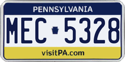 PA license plate MEC5328