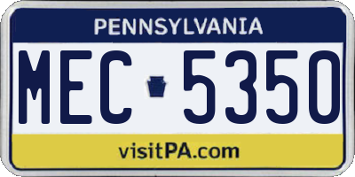 PA license plate MEC5350