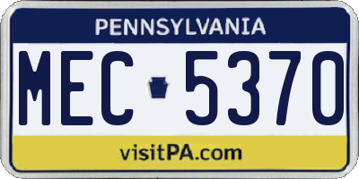 PA license plate MEC5370
