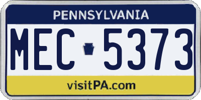 PA license plate MEC5373