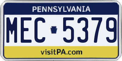 PA license plate MEC5379