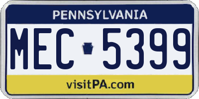 PA license plate MEC5399
