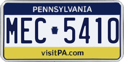 PA license plate MEC5410
