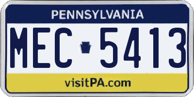 PA license plate MEC5413