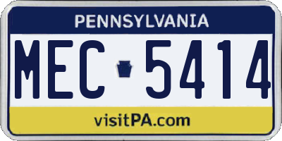 PA license plate MEC5414