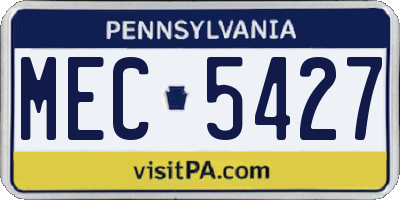 PA license plate MEC5427