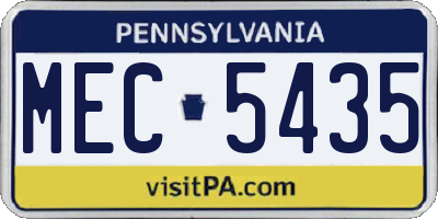 PA license plate MEC5435