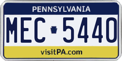 PA license plate MEC5440