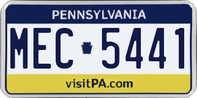 PA license plate MEC5441