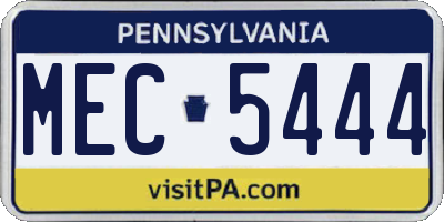 PA license plate MEC5444
