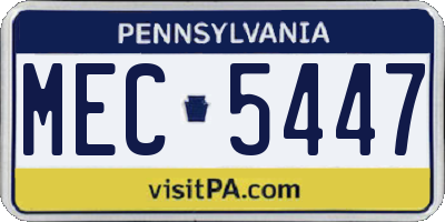 PA license plate MEC5447