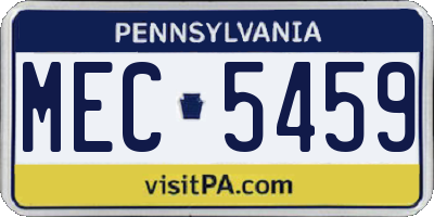 PA license plate MEC5459