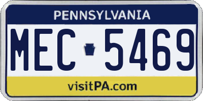 PA license plate MEC5469