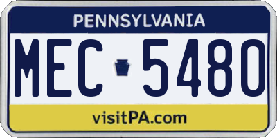 PA license plate MEC5480
