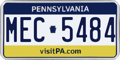 PA license plate MEC5484
