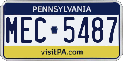 PA license plate MEC5487