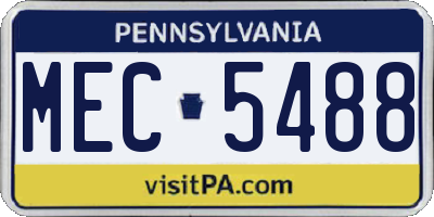 PA license plate MEC5488