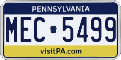 PA license plate MEC5499