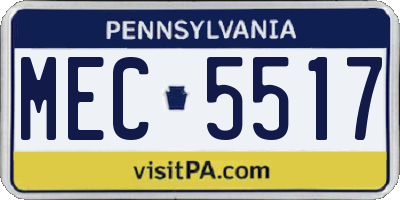 PA license plate MEC5517