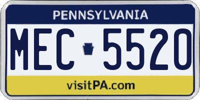 PA license plate MEC5520