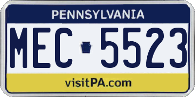 PA license plate MEC5523