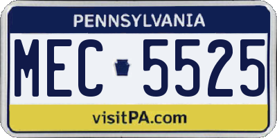 PA license plate MEC5525