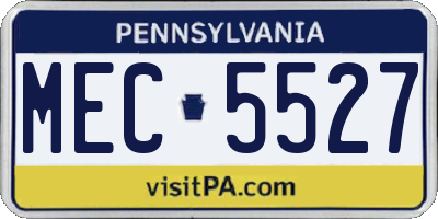 PA license plate MEC5527