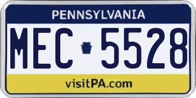 PA license plate MEC5528