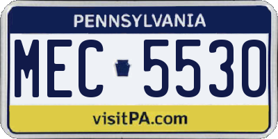 PA license plate MEC5530