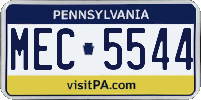 PA license plate MEC5544