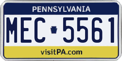 PA license plate MEC5561