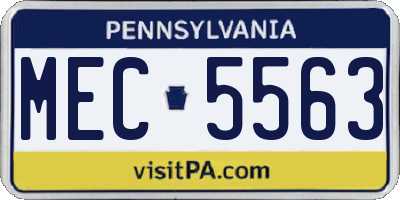 PA license plate MEC5563