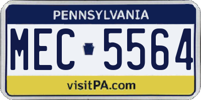PA license plate MEC5564