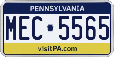 PA license plate MEC5565