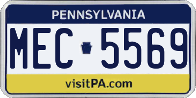 PA license plate MEC5569