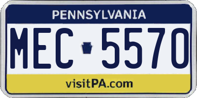 PA license plate MEC5570