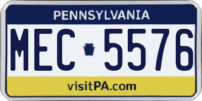 PA license plate MEC5576