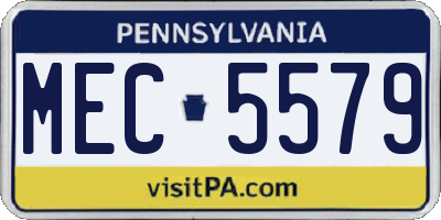 PA license plate MEC5579