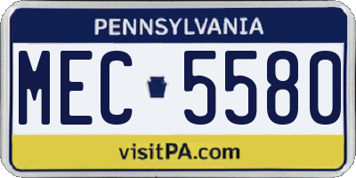 PA license plate MEC5580