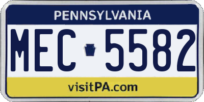 PA license plate MEC5582